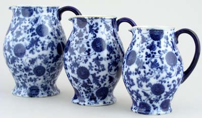 Jugs or Pitchers Set of Three c1880s